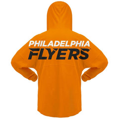 Philadelphia Flyers - Fanatics Women's Jersey Lace-Up V-Neck Long Sleeve Hoodie T-Shirt Orange