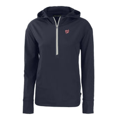Washington Nationals Cutter & Buck Women's Daybreak Eco Recycled Half-Zip Hoodie Lifestyle