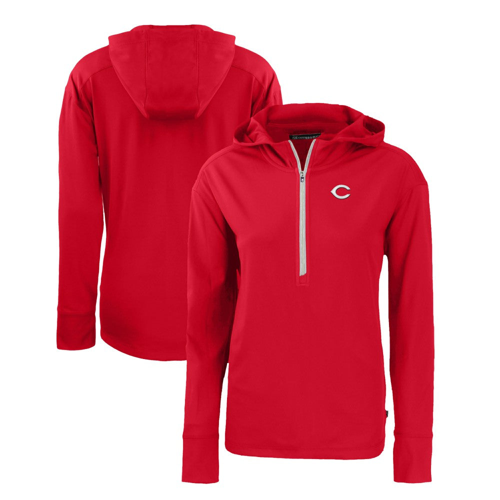 Cincinnati Reds Cutter & Buck Women's Daybreak Eco Recycled Half-Zip Hoodie On Sale