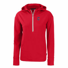 Cleveland Guardians Cutter & Buck Women's Daybreak Eco Recycled Half-Zip Hoodie Lifestyle