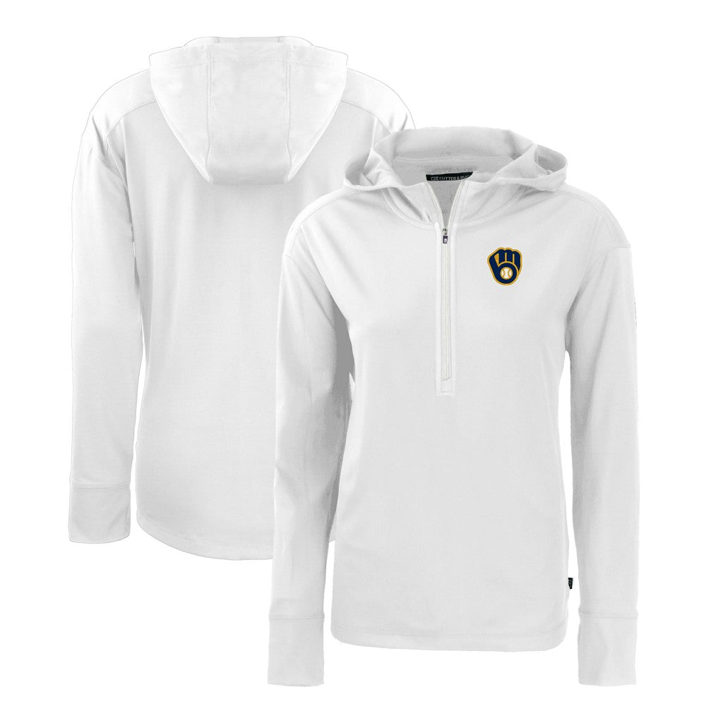 Milwaukee Brewers Cutter & Buck Women's Daybreak Eco Recycled Half-Zip Hoodie Online