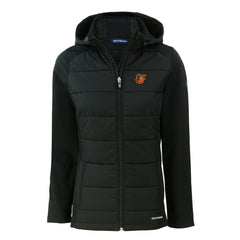 Baltimore Orioles Cutter & Buck Women's Evoke Hybrid Eco Softshell Recycled Full-Zip Hoodie Jacket On Sale