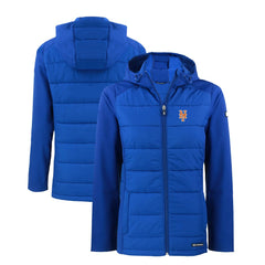 New York Mets Cutter & Buck Women's Evoke Hybrid Eco Softshell Recycled Full-Zip Hoodie Jacket discount