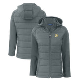 Athletics Cutter & Buck Women's Evoke Hybrid Eco Softshell Recycled Full-Zip Hoodie Jacket Lifestyle