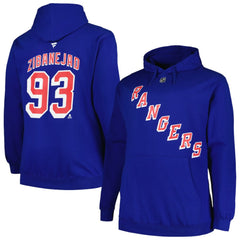 Mika Zibanejad New York Rangers Profile Big & Tall Name & Number Pullover Hoodie Blue
