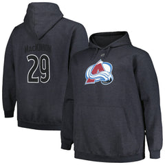 Nathan MacKinnon Colorado Avalanche - Profile Big & Tall Name & Number Pullover Hoodie Charcoal