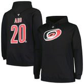 Sebastian Aho Carolina Hurricanes - Profile Big & Tall Name & Number Pullover Hoodie Black