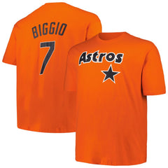 Craig Biggio Houston Astros Profile Big & Tall Cooperstown Collection Player Name & Number T-Shirt Lifestyle