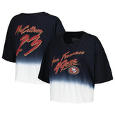 Christian McCaffrey San Francisco 49ers Majestic Threads Women's Dip-Dye Player Name & Number Crop Top Black/White - NFL