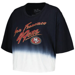 Christian McCaffrey San Francisco 49ers Majestic Threads Women's Dip-Dye Player Name & Number Crop Top Black/White - NFL
