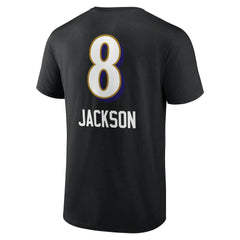 Lamar Jackson Baltimore Ravens Team Wordmark Name & Number T-Shirt Black - NFL