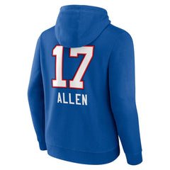 Josh Allen Buffalo Bills Team Wordmark Pullover Hoodie Royal - NFL
