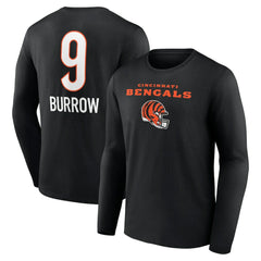 Joe Burrow Cincinnati Bengals Team Wordmark Long Sleeve T-Shirt Black - NFL