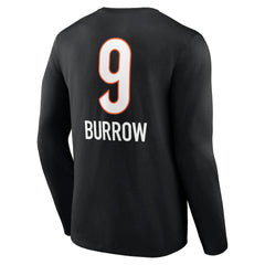 Joe Burrow Cincinnati Bengals Team Wordmark Long Sleeve T-Shirt Black - NFL