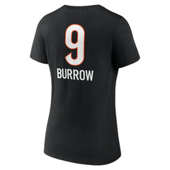 Joe Burrow Cincinnati Bengals Women's Team Wordmark Name & Number V-Neck T-Shirt Black - NFL