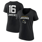 Trevor Lawrence Jacksonville Jaguars Women's Team Wordmark Name & Number V-Neck T-Shirt Black - NFL