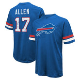 Josh Allen Buffalo Bills Majestic Threads Name & Number Oversize Fit T-Shirt Royal - NFL