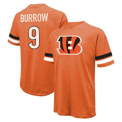 Joe Burrow Cincinnati Bengals Majestic Threads Name & Number Oversize Fit T-Shirt Orange - NFL