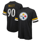 T.J. Watt Pittsburgh Steelers Majestic Threads Name & Number Oversize Fit T-Shirt Black - NFL