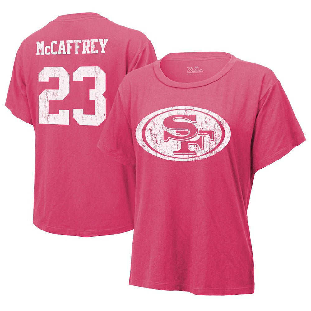 Christian McCaffrey San Francisco 49ers Majestic Threads Women's Name & Number T-Shirt Pink - NFL