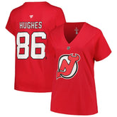 Jack Hughes New Jersey Devils - Fanatics Women's Plus Size Name & Number T-Shirt Red