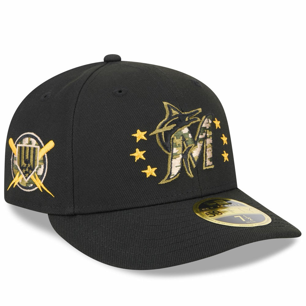 Miami Marlins New Era 2024 Armed Forces Day Low Profile 59FIFTY Fitted Hat Clearance