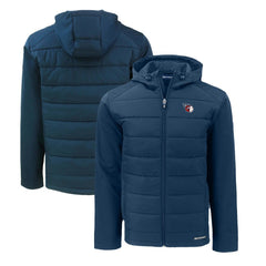 Cleveland Guardians Cutter & Buck Evoke Hybrid Eco Softshell Recycled Full-Zip Hoodie for sale