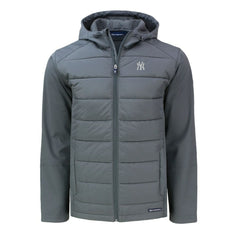 New York Yankees Cutter & Buck Evoke Hybrid Eco Softshell Recycled Full-Zip Hoodie for sale