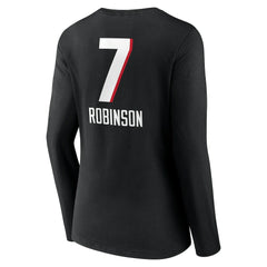 Bijan Robinson Atlanta Falcons Women's Team Wordmark Name & Number Long Sleeve V-Neck T-Shirt Black - NFL