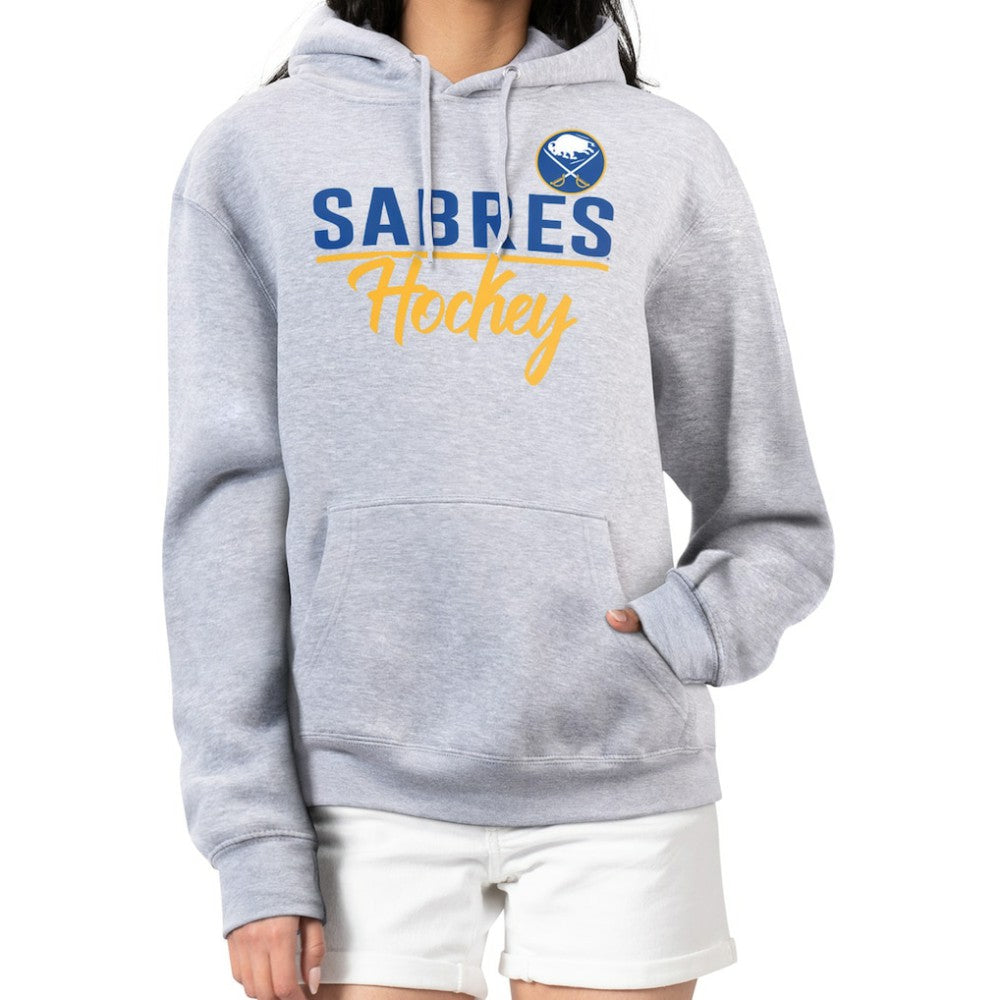 Buffalo Sabres - G-III 4Her by Carl Banks Women's Team Sport Tri-Blend Fleece Hoodie Heather Gray