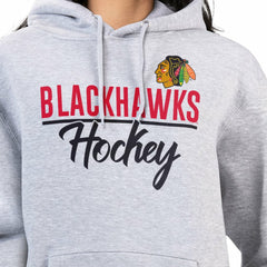 Chicago Blackhawks G-III 4Her by Carl Banks Women's Team Sport Tri-Blend Fleece Hoodie Heather Gray
