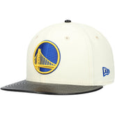 New Era - Golden State Warriors Faux Leather Visor Two-Tone 59FIFTY Fitted Hat - White/Black