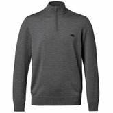 New York Jets Charles Tyrwhitt Merino Quarter-Zip Pullover Sweater Gray - NFL