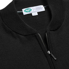 New York Jets Charles Tyrwhitt Merino Full-Zip Sweater Black - NFL