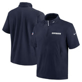 Dallas Cowboys 2024 Sideline Coach Short Sleeve Half-Zip Hoodie Jacket Navy - Nike