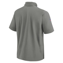 Detroit Lions 2024 Sideline Coach Short Sleeve Half-Zip Hoodie Jacket Gray - Nike