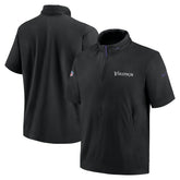 Minnesota Vikings 2024 Sideline Coach Short Sleeve Half-Zip Hoodie Jacket Black - Nike