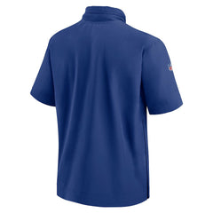 New York Giants 2024 Sideline Coach Short Sleeve Half-Zip Hoodie Jacket Royal - Nike