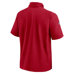 Tampa Bay Buccaneers 2024 Sideline Coach Short Sleeve Half-Zip Hoodie Jacket Red - Nike