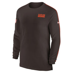 Cleveland Browns Sideline Coach UV Performance Long Sleeve T-Shirt Brown - Nike