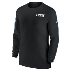 Detroit Lions Sideline Coach UV Performance Long Sleeve T-Shirt Black - Nike