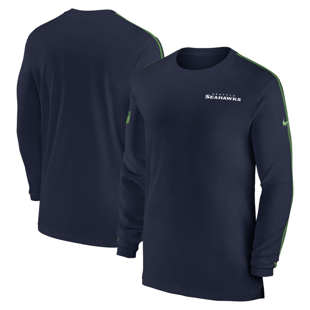 Seattle Seahawks Sideline Coach UV Performance Long Sleeve T-Shirt College Navy - Nike