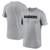 Las Vegas Raiders Primetime Legend Wordmark Performance T-Shirt Heather Gray - Nike