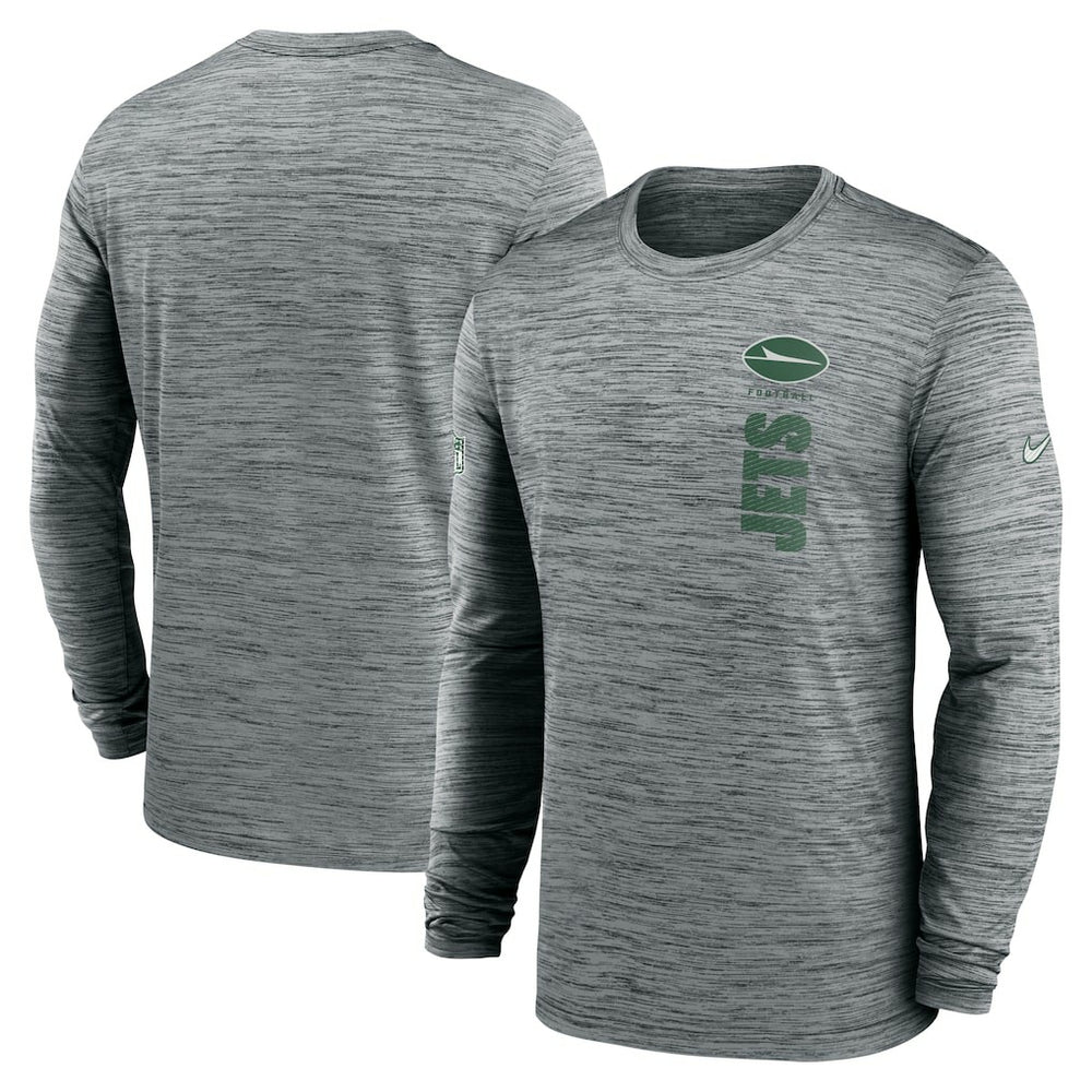 New York Jets Sideline Velocity Dri-FIT Long Sleeve T-Shirt Gray - Nike