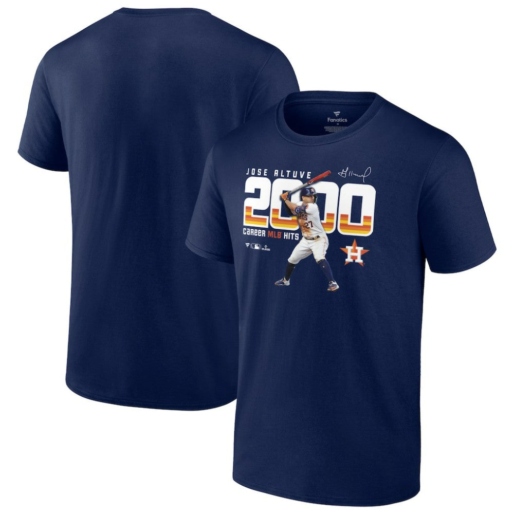 Jose Altuve Houston Astros Fanatics 2,000 Career Hits T-Shirt Near Me