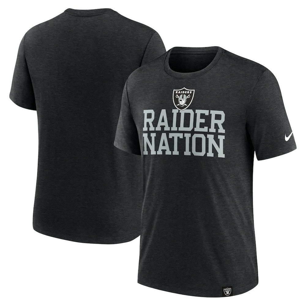 Las Vegas Raiders Blitz Tri-Blend T-Shirt Heather Black - Nike