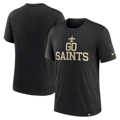 New Orleans Saints Blitz Tri-Blend T-Shirt Heather Black - Nike