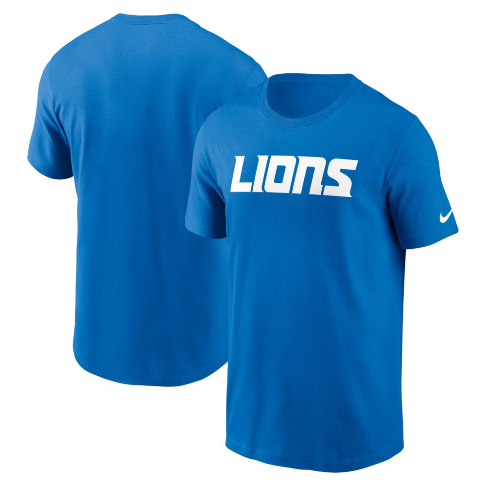 Detroit Lions Primetime Wordmark Essential T-Shirt Blue - Nike