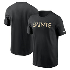 New Orleans Saints Primetime Wordmark Essential T-Shirt Black - Nike
