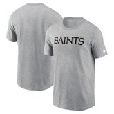 New Orleans Saints Primetime Wordmark Essential T-Shirt Heather Gray - Nike